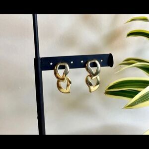 Vintage Double Gold‎ Leaf Earrings